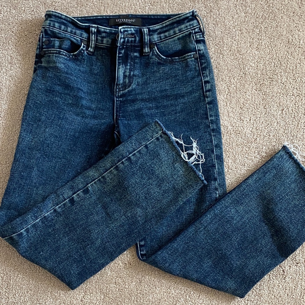 Liverpool Dark Blue Straight Leg Women's Jeans